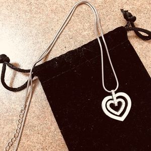 Swarovski heart necklace 16inch Silver